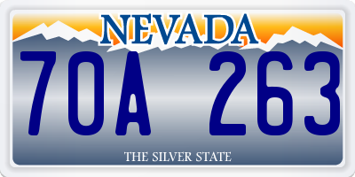 NV license plate 70A263