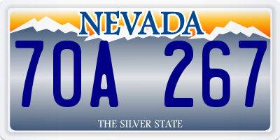 NV license plate 70A267