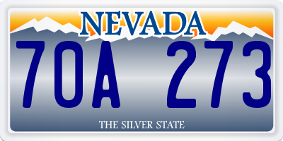 NV license plate 70A273