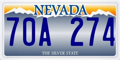 NV license plate 70A274