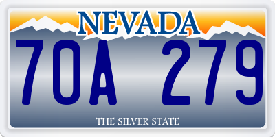 NV license plate 70A279