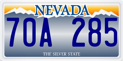 NV license plate 70A285