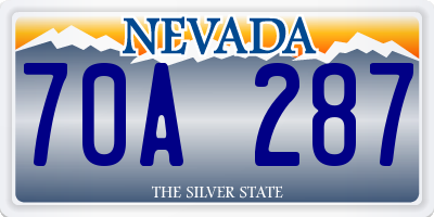 NV license plate 70A287