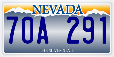 NV license plate 70A291