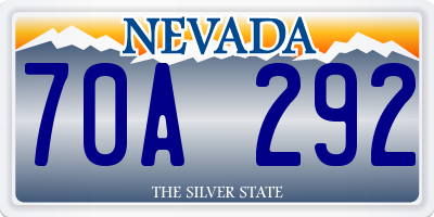 NV license plate 70A292