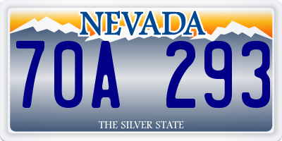 NV license plate 70A293