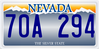 NV license plate 70A294