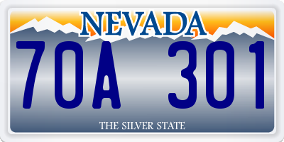 NV license plate 70A301