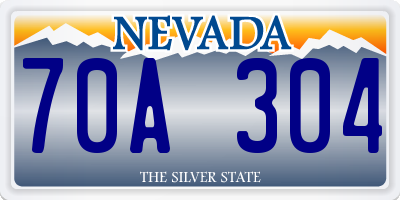 NV license plate 70A304