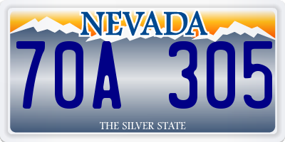 NV license plate 70A305