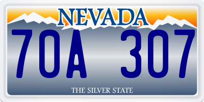 NV license plate 70A307