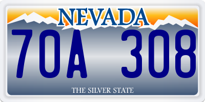 NV license plate 70A308