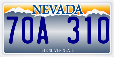 NV license plate 70A310