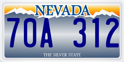 NV license plate 70A312
