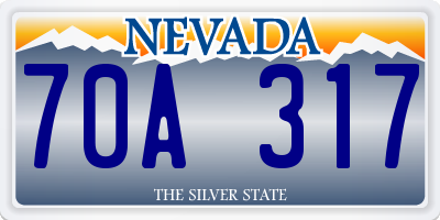 NV license plate 70A317