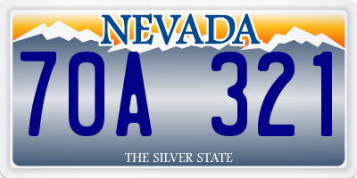 NV license plate 70A321