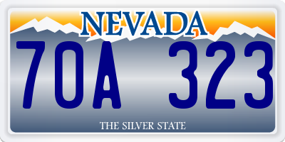 NV license plate 70A323