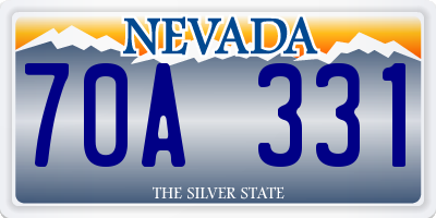 NV license plate 70A331