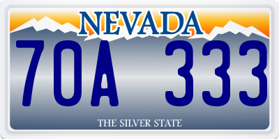 NV license plate 70A333