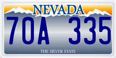 NV license plate 70A335