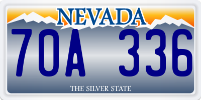 NV license plate 70A336