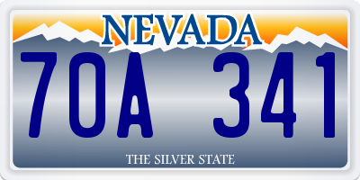 NV license plate 70A341