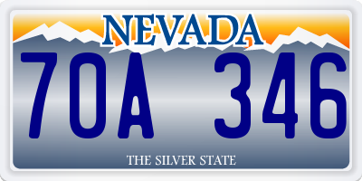 NV license plate 70A346