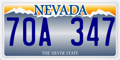 NV license plate 70A347