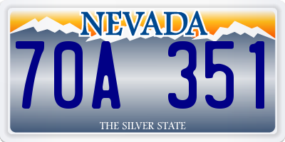 NV license plate 70A351
