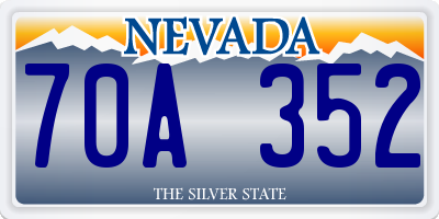 NV license plate 70A352