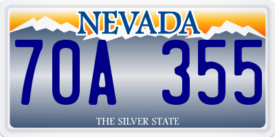 NV license plate 70A355