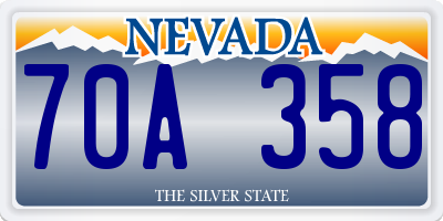 NV license plate 70A358