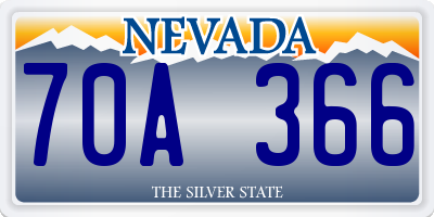 NV license plate 70A366