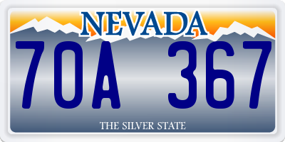 NV license plate 70A367