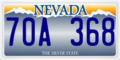 NV license plate 70A368