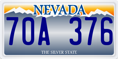 NV license plate 70A376