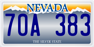 NV license plate 70A383