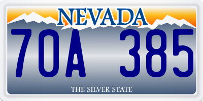 NV license plate 70A385