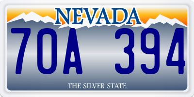 NV license plate 70A394