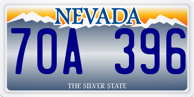 NV license plate 70A396