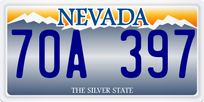 NV license plate 70A397