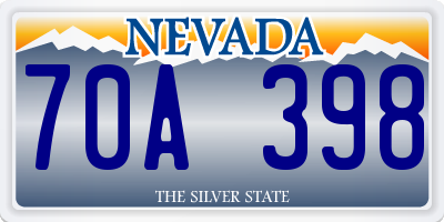 NV license plate 70A398