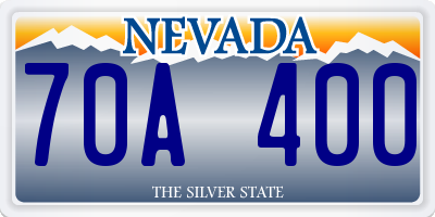 NV license plate 70A400