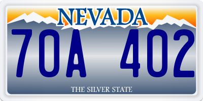 NV license plate 70A402