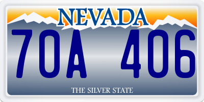 NV license plate 70A406