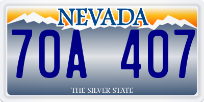 NV license plate 70A407