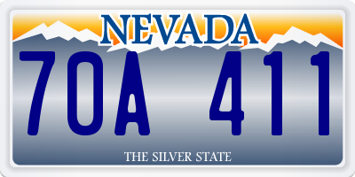 NV license plate 70A411