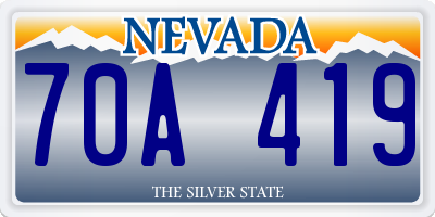 NV license plate 70A419