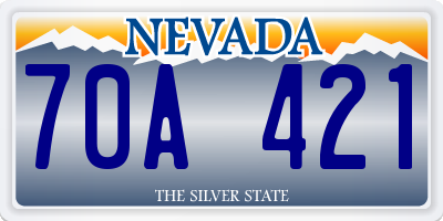 NV license plate 70A421