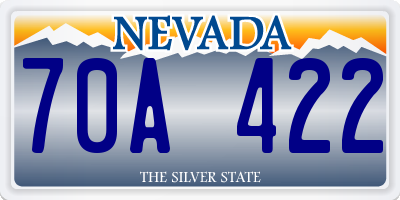 NV license plate 70A422